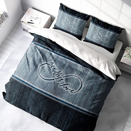 Monohome Endless Love 3D Temalı Pamuk Saten Çift Kişilik Nevresim Takımı