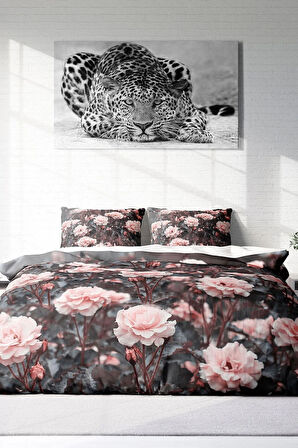 Nevresim Takımı %100 Doğal Pamuk Çift Kişilik 3d Digital Roses Garden