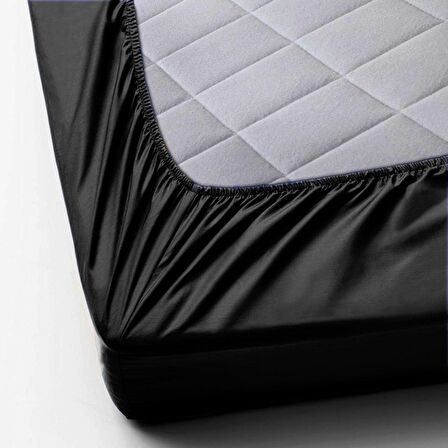 Monohome %100 Pamuklu RanForce Fitted Siyah Çift Kişilik Lastikli Çarşaf 160*200