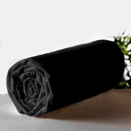 Monohome %100 Pamuklu RanForce Fitted Siyah Çift Kişilik Lastikli Çarşaf 160*200