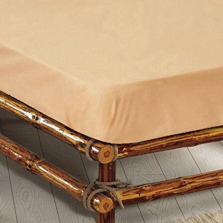 Monohome %100 Pamuklu RanForce Fitted Kahve Çift Kişilik Lastikli Çarşaf 180 x 200
