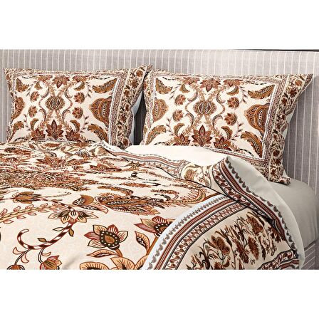 Monohome Premium Luxury Brown Figure 3D Temalı Pamuk Saten Çift Kişilik Nevresim Takımı