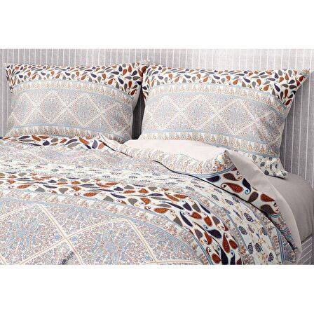 Monohome Premium Luxury Patchwork 3D Temalı Pamuk Saten Çift Kişilik Nevresim Takımı