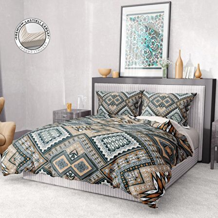 Monohome Premium Luxury Otantik 3D Temalı Pamuk Saten Çift Kişilik Nevresim Takımı