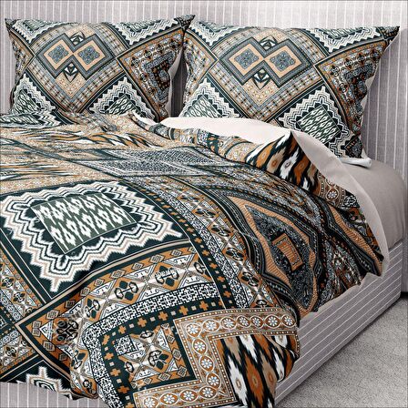 Monohome Premium Luxury Otantik 3D Temalı Pamuk Saten Çift Kişilik Nevresim Takımı