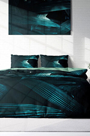 Nevresim Takımı %100 Doğal Pamuk Çift Kişilik 3d Digital Çiçekli Derin Nefti