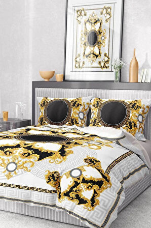 Nevresim Takımı %100 Pamuk Saten Lastikli Çarşaf Deluxe Koleksiyon Çift Kişilik 3d Brand