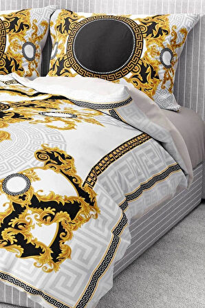 Nevresim Takımı %100 Pamuk Saten Lastikli Çarşaf Deluxe Koleksiyon Çift Kişilik 3d Brand