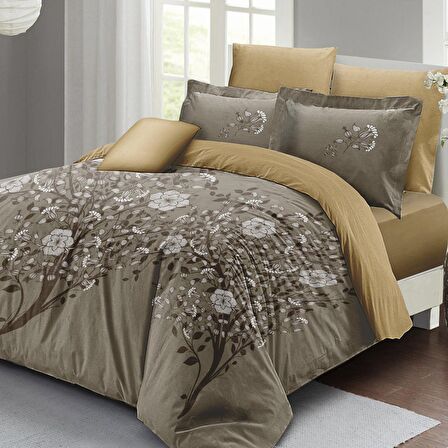 Monohome Autumn 3D Temalı Pamuk Saten Çift Kişilik Nevresim Takımı