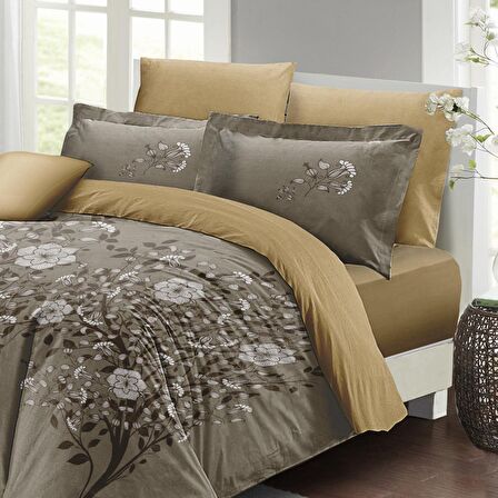 Monohome Autumn 3D Temalı Pamuk Saten Çift Kişilik Nevresim Takımı