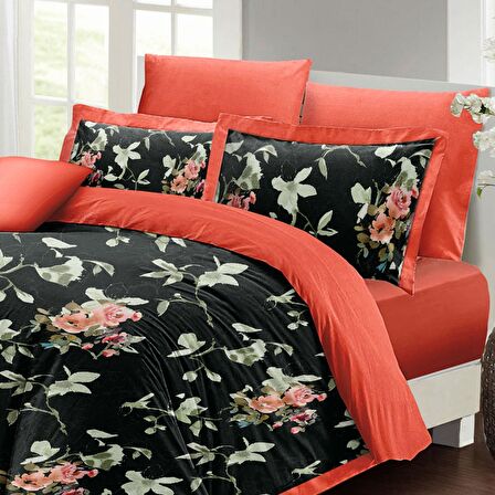 Monohome Black Somon 3D Temalı Pamuk Saten Çift Kişilik Nevresim Takımı