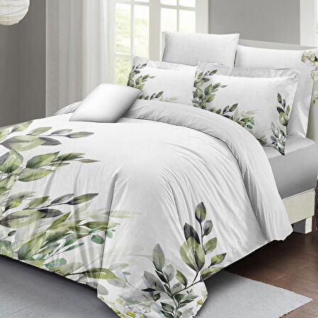 Monohome Green Branch 3D Temalı Pamuk Saten Çift Kişilik Nevresim Takımı