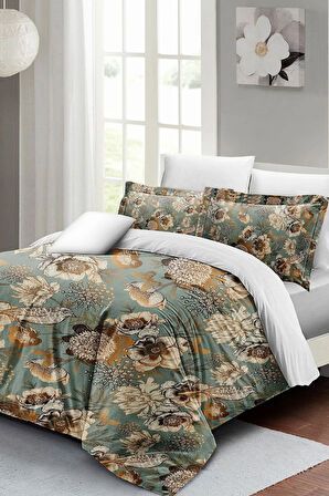 Nevresim Takımı %100 Doğal Pamuk Çift Kişilik 3d Digital Mistique Flowers