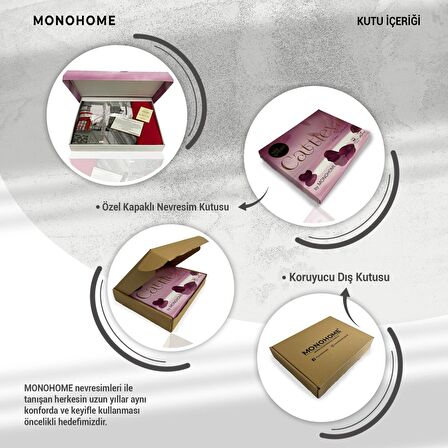Monohome Marble Shiny 3D Temalı Pamuk Saten Çift Kişilik Nevresim Takımı