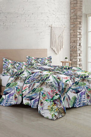 Nevresim Takımı %100 Doğal Pamuk Çift Kişilik 3d Digital Exotic Floral