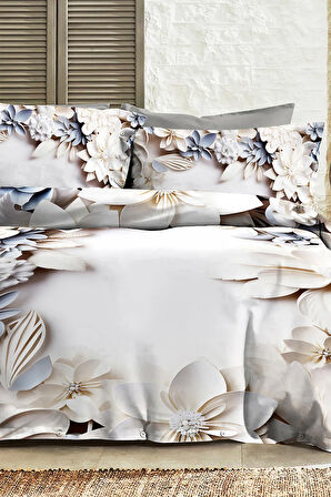 %100 PAMUK Ranforce Çeyizlik Luxury 5D Dijital Çift Kişilik Nevresim Takımı Kaneviçe