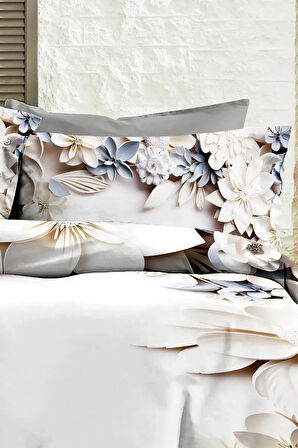 %100 PAMUK Ranforce Çeyizlik Luxury 5D Dijital Çift Kişilik Nevresim Takımı Kaneviçe