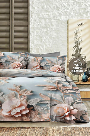 %100 PAMUK Ranforce Çeyizlik Luxury 5D Dijital Çift Kişilik Nevresim Takımı Dream