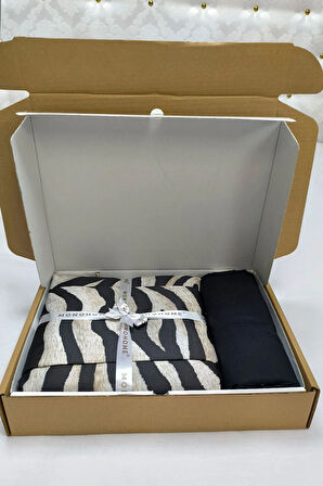Çift Kişilik Nevresim Takımı Sık Dokuma Pamuk Saten 3d Özel Tasarım Black Zebra