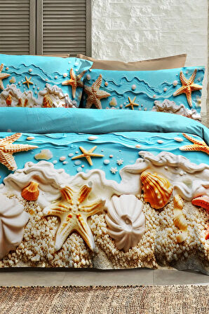 Çift Kişilik Nevresim 5D Tasarım %100 Pamuk Oeko-tex®Sertifikalı Özel Dokuma Sea of Dreams