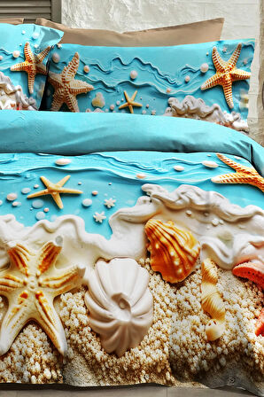 Çift Kişilik Nevresim 5D Tasarım %100 Pamuk Oeko-tex®Sertifikalı Özel Dokuma Sea of Dreams