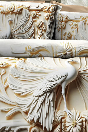 Çift Kişilik Nevresim 5D Tasarım %100 Pamuk Oeko-tex®Sertifikalı Özel Dokuma Royal Peacock