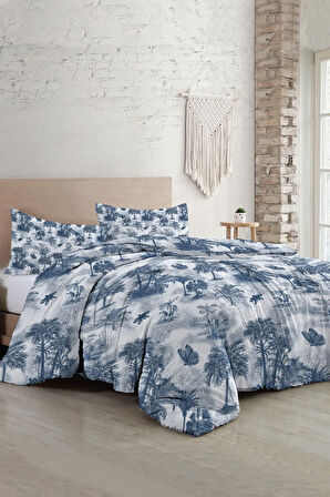 Lastikli Çarşaflı %100 Pamuk Saten Çift Kişilik Nevresim Takımı Tuval Koleksiyonu