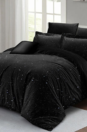 %100 Pamuk-saten Starly Night Lastikli Çarşaflı Çift Kişilik Nevresim Takımı