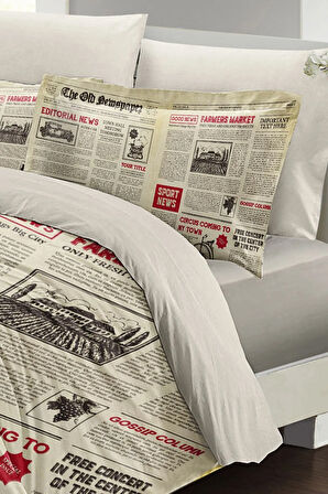 Lastikli Çarşaflı %100 Pamuk Saten Çift Kişilik Nevresim Takımı Advert