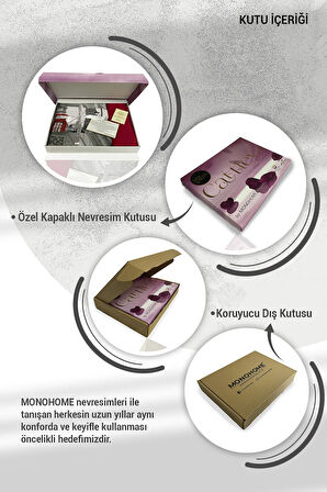 Lastikli Çarşaflı %100 Pamuk Saten Çift Kişilik Nevresim Takımı Orchid 2