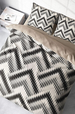 Lastikli Çarşaflı %100 Pamuk Saten Çift Kişilik Nevresim Takımı Örgü1