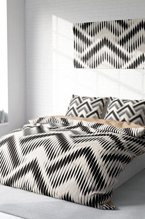 Lastikli Çarşaflı %100 Pamuk Saten Çift Kişilik Nevresim Takımı Örgü1