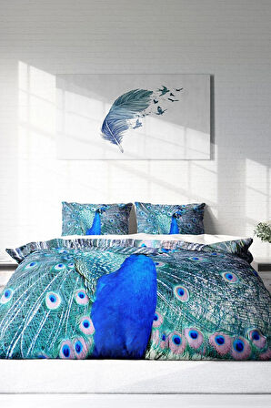 Çift Kişilik ( Lastikli Çarşaflı ) %100 Pamuk Saten Nevresim Takımı Pauw