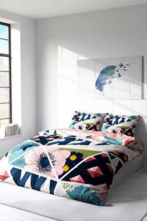 Lastikli Çarşaflı %100 Pamuk Saten Çift Kişilik Nevresim Takımı Whatever