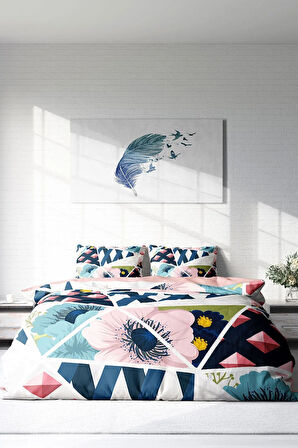 Lastikli Çarşaflı %100 Pamuk Saten Çift Kişilik Nevresim Takımı Whatever