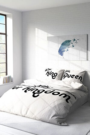 Çift Kişilik ( Lastikli Çarşaflı ) %100 Pamuk Saten Nevresim Takımı Kingdom Room