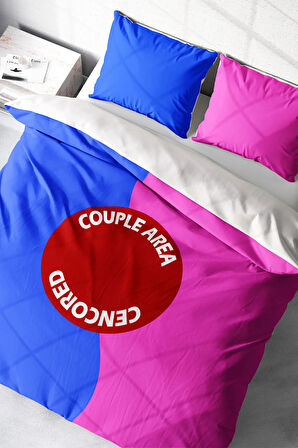 Lastikli Çarşaflı %100 Pamuk Saten Çift Kişilik Nevresim Takımı Couple Area