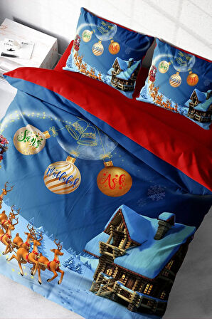 Lastikli Çarşaflı %100 Pamuk Saten Çift Kişilik Nevresim Takımı NY Wish