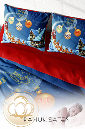 Lastikli Çarşaflı %100 Pamuk Saten Çift Kişilik Nevresim Takımı NY Wish