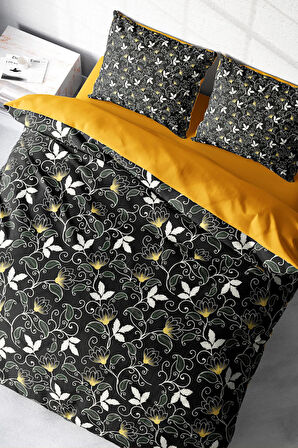 Lastikli Çarşaflı %100 Pamuk Saten Çift Kişilik Nevresim Takımı Serenity