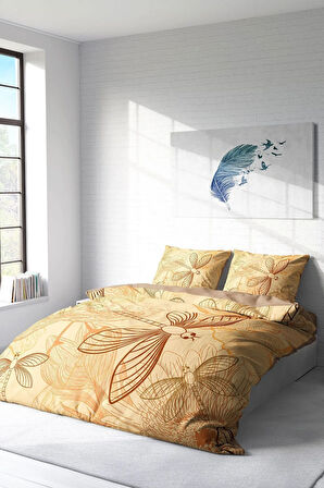 Çift Kişilik ( Lastikli Çarşaflı ) %100 Pamuk Saten Nevresim Takımı Yusufçuk