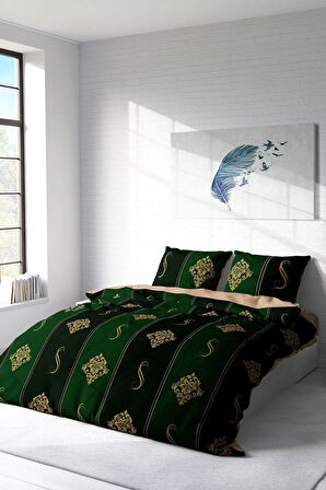 Lastikli Çarşaflı %100 Pamuk Saten Çift Kişilik Nevresim Takımı Damascus Steel