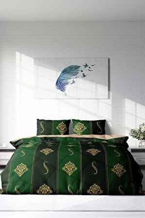 Lastikli Çarşaflı %100 Pamuk Saten Çift Kişilik Nevresim Takımı Damascus Steel