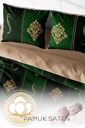 Lastikli Çarşaflı %100 Pamuk Saten Çift Kişilik Nevresim Takımı Damascus Steel