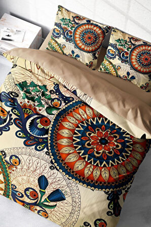 Lastikli Çarşaflı %100 Pamuk Saten Çift Kişilik Nevresim Takımı Authentic