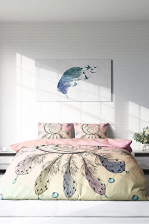 Lastikli Çarşaflı %100 Pamuk Saten Çift Kişilik Nevresim Takımı Sleep Trap