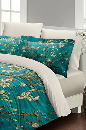 Nevresim Takımı %100 Doğal Pamuk Çift Kişilik 3d Digital Painted Branches