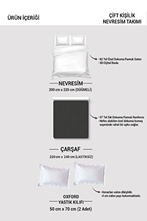 Çift Kişilik Nevresim Takımı Sık Dokuma Pamuk Saten 3d Özel Tasarım Leopar Print