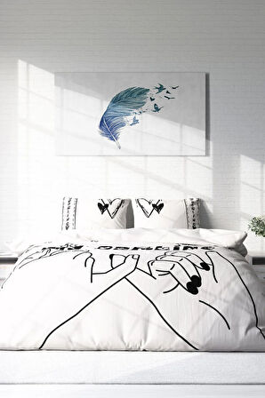 Çift Kişilik Nevresim Takımı Sık Dokuma Pamuk Saten 3D Özel Tasarım Darling