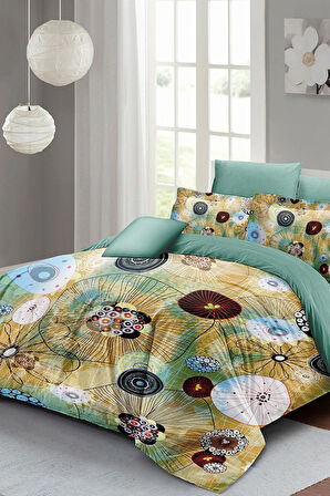 Çift Kişilik ( Lastikli Çarşaflı ) %100 Pamuk Saten Nevresim Takımı Soft Energy Luxury